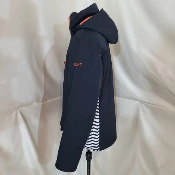 Roxy Black and Orange Jacket with White Zig Zag Stripes - Size Large - Picture 3 of 9